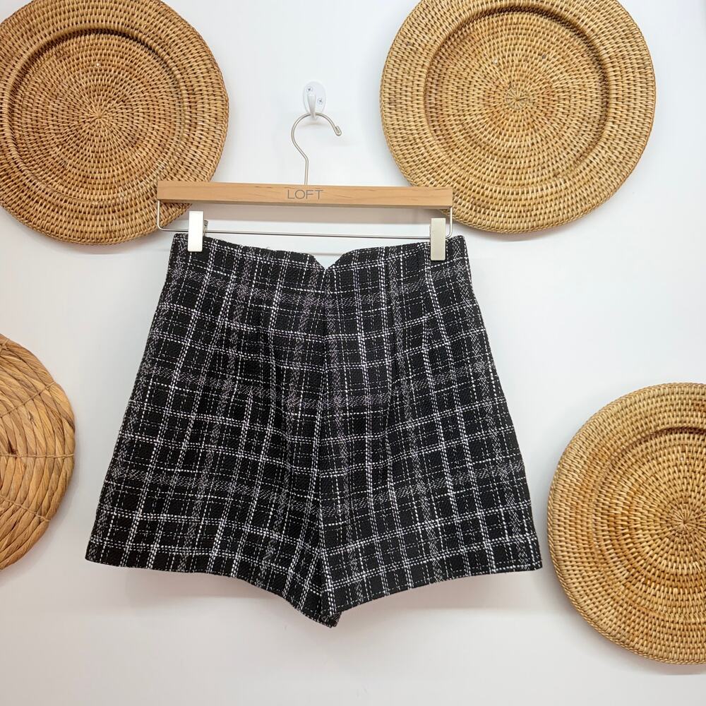 Zara Tweed High Rise Shorts Medium - Picture 3 of 4
